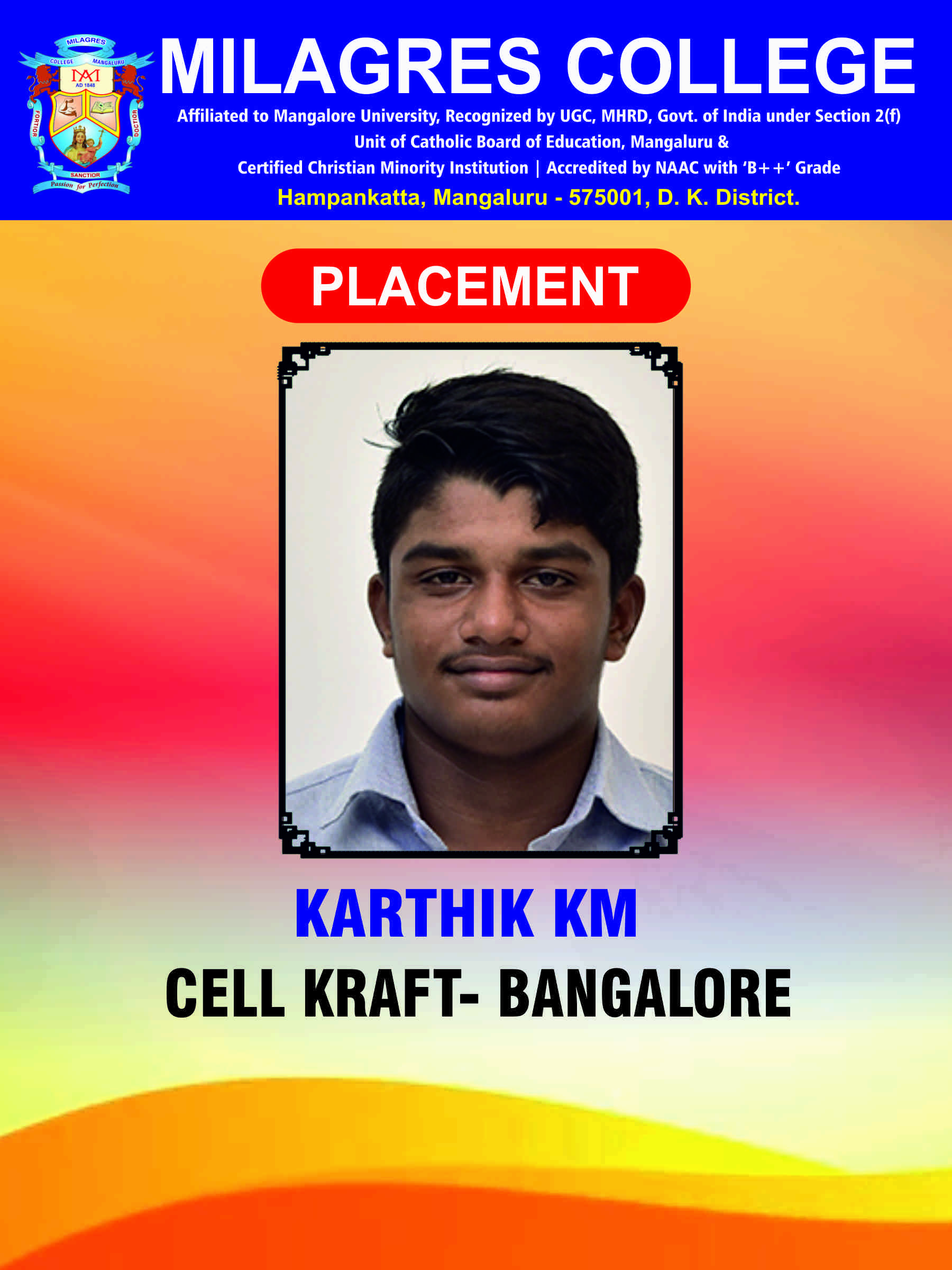 Successfully placed student